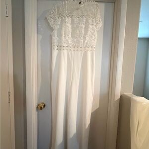 Love By Design White Lace Jumpsuit
